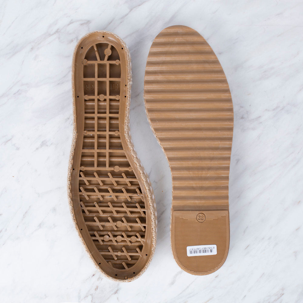 Loren Hasır Espadril / Ayakkabı Tabanı 38 Numara Kahverengi